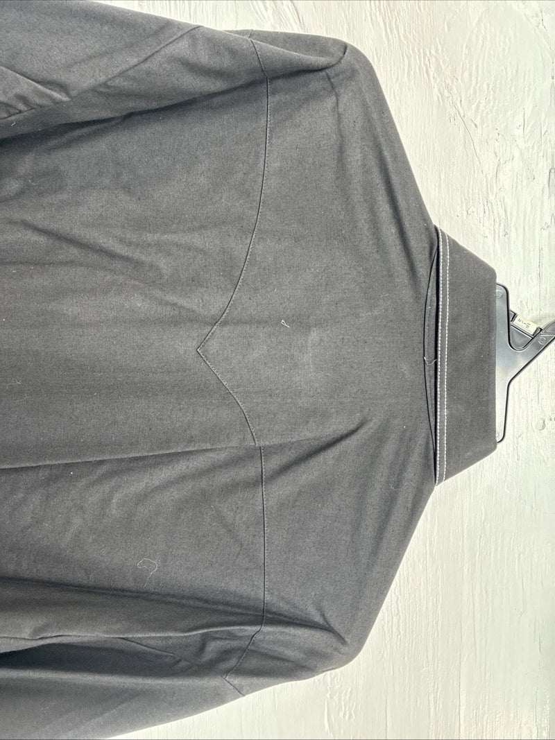 New Men’s Panhandle Slim Black Western Long Sleeve Pearl Snap Large 16.5 AA-4