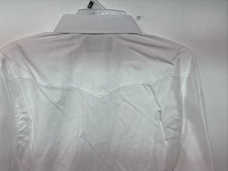 New Women’s White Horse White Gem Long Sleeve Pearl Snap XL II-29