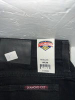 New Women’s Black Diamond Cut Regular Fit Gusset Denim Jeans. 14x36 L-1