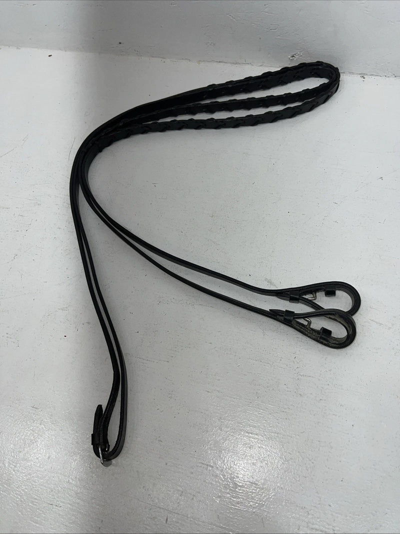 New Silver Fox Black English Snaffle Bridle BB-18 
