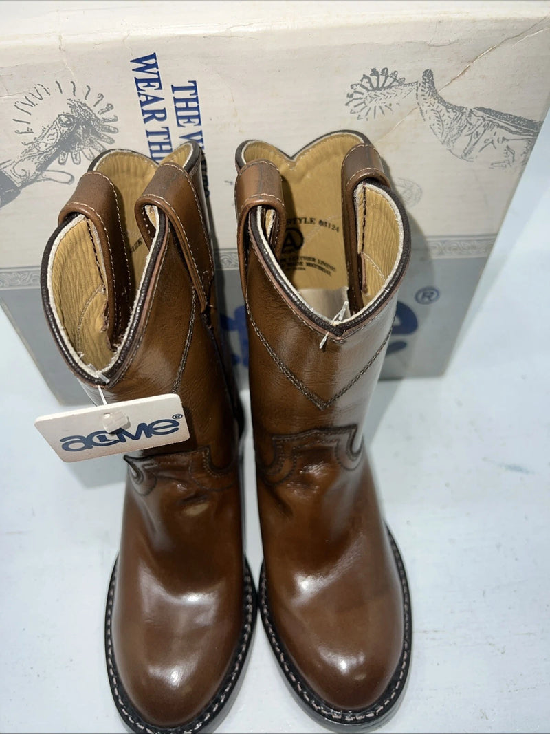 New Children’s Brown Acme Cowboy Boots. 03124 9.5 9 1/2 D 24-23