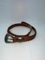 New Brown Genuine Leather Braided 28” Belt #02/4710 NN-17