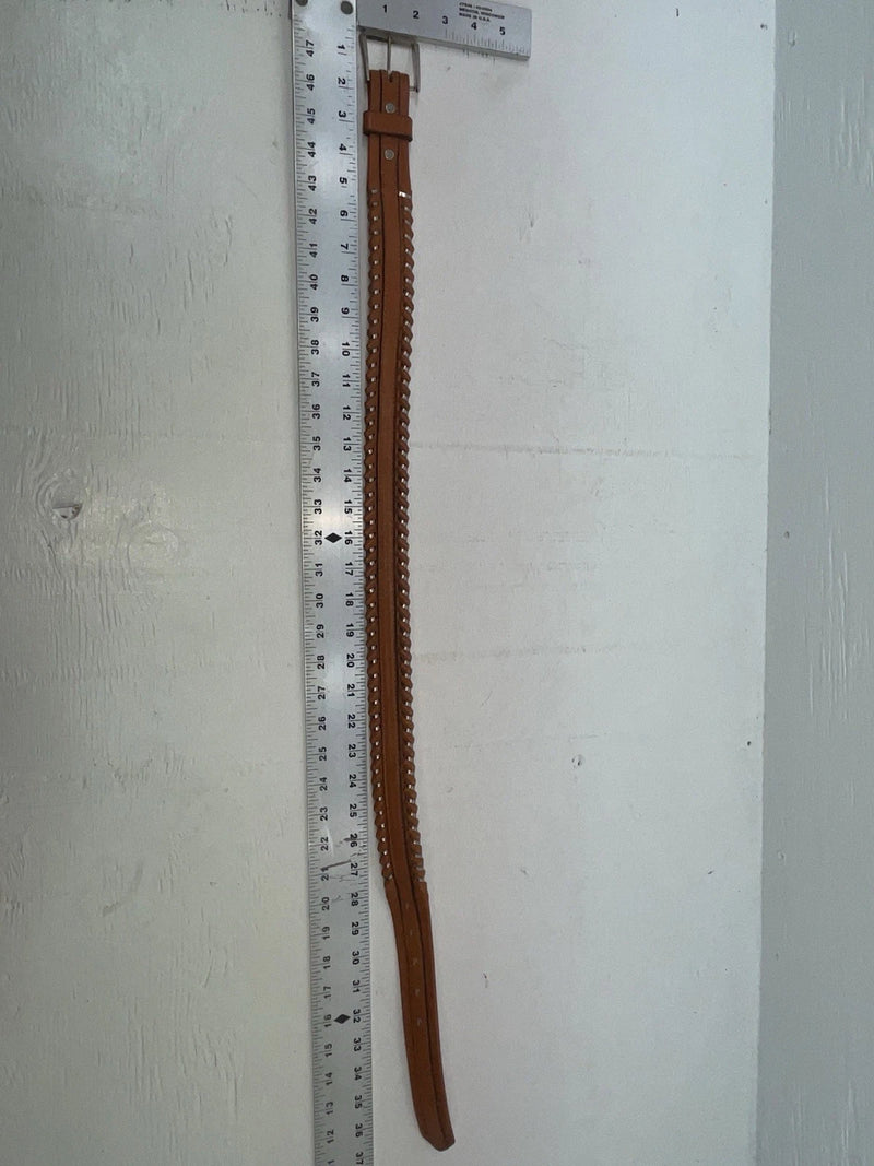 New Brown Genuine Leather Circle Y Weaved 30” Belt #8388 JJ-155