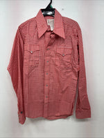 New Boys Rockmount Red Checker Long Sleeve Pearl Snap Size 16 DD-87
