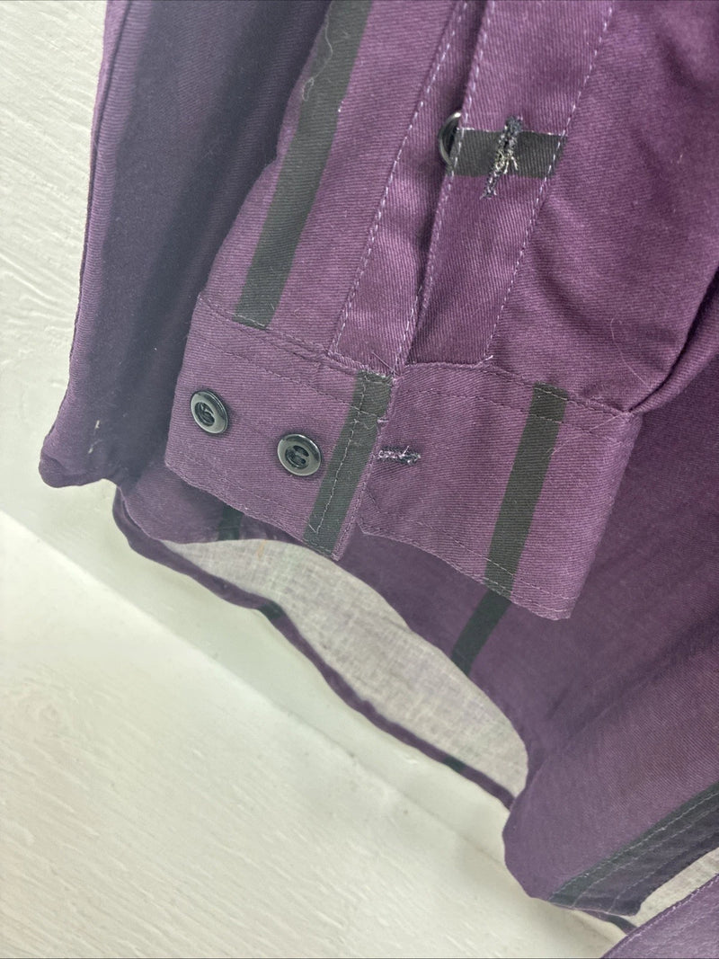 New Men’s GunSmoke Purple Tan Design Long Sleeve Button Up Large X-5