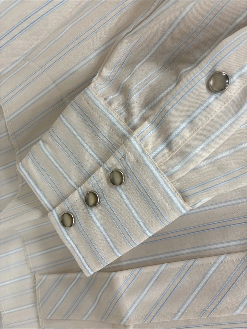 New Men’s H Bar C Multicolor Stripe Long Sleeve Pearl Snap 15.5 Medium K-95