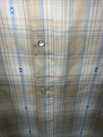 New Men’s Yellow Plaid ELY Cattleman Long Sleeve Pearl Snap Shirt. L P-53