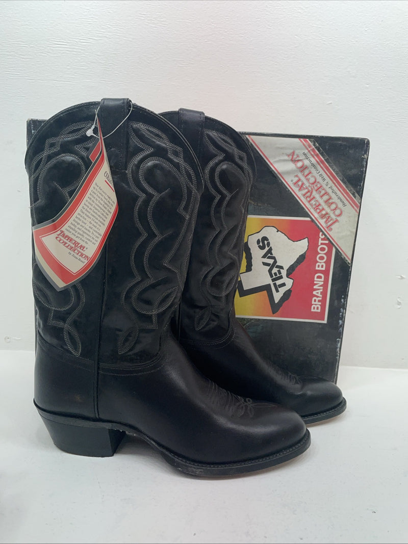 New Men’s Black Texas Brand Cowboy Boots. M 610 10 D. 7-116
