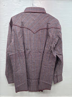 New Men’s Champion Western Red Plaid Long Sleeve Pearl Snap 16.5 Large X-68
