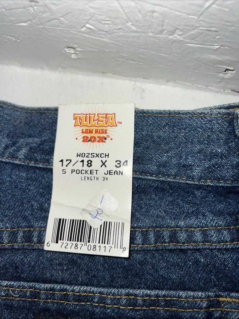 New Women’s 20X Tulsa Low Rise 5 Pocket Jeans. 17/18x34 K-6