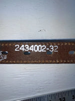 New Brown Genuine Leather Nocona Silver Bling 32” Belt #2434002 JJ-144