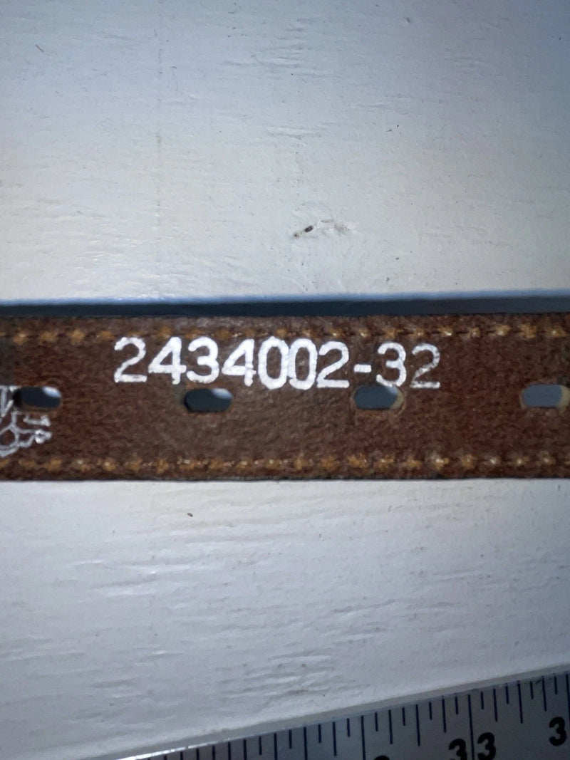 New Brown Genuine Leather Nocona Silver Bling 32” Belt #2434002 JJ-144
