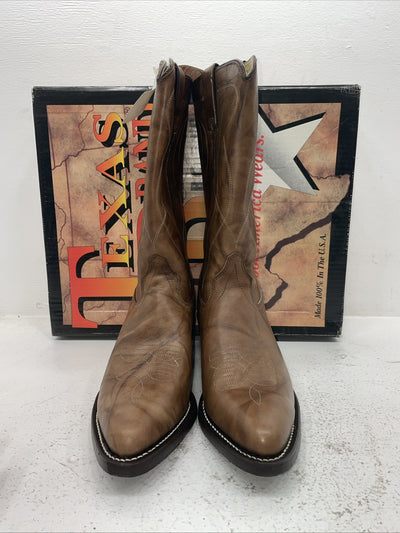 New Men’s Brown Texas Brand Cowboy Boots. 8011 10 D. 7-36