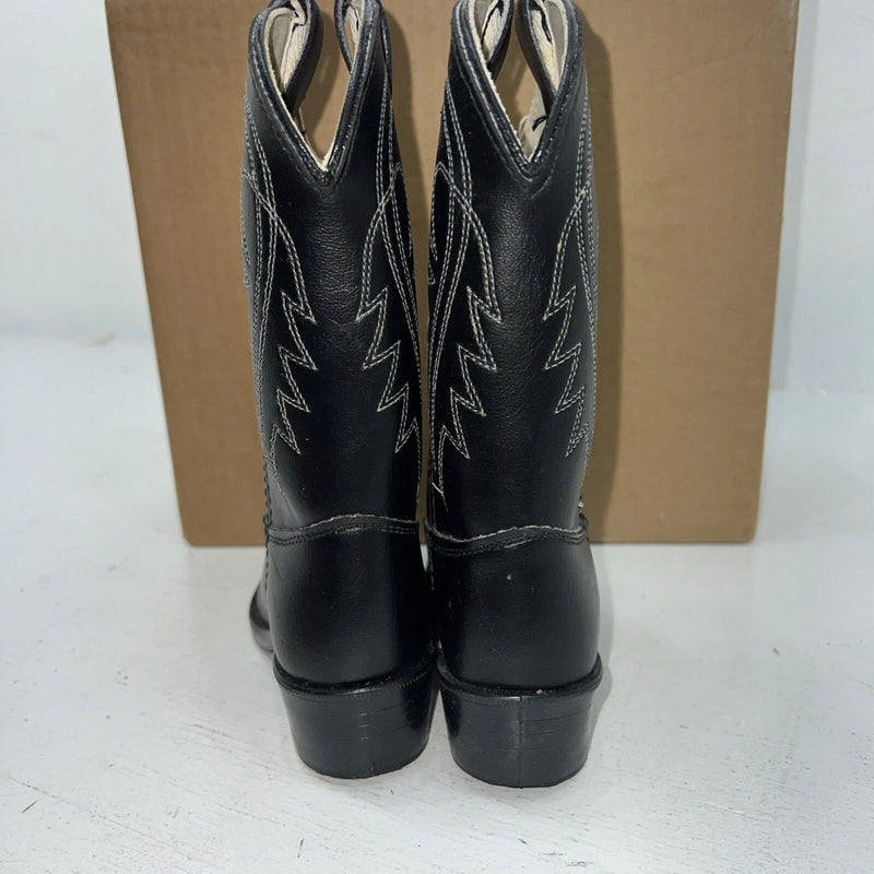 New Children’s Black Bronco Cowboy Boots. 10.5 10 1/2 D C1890. 24-60