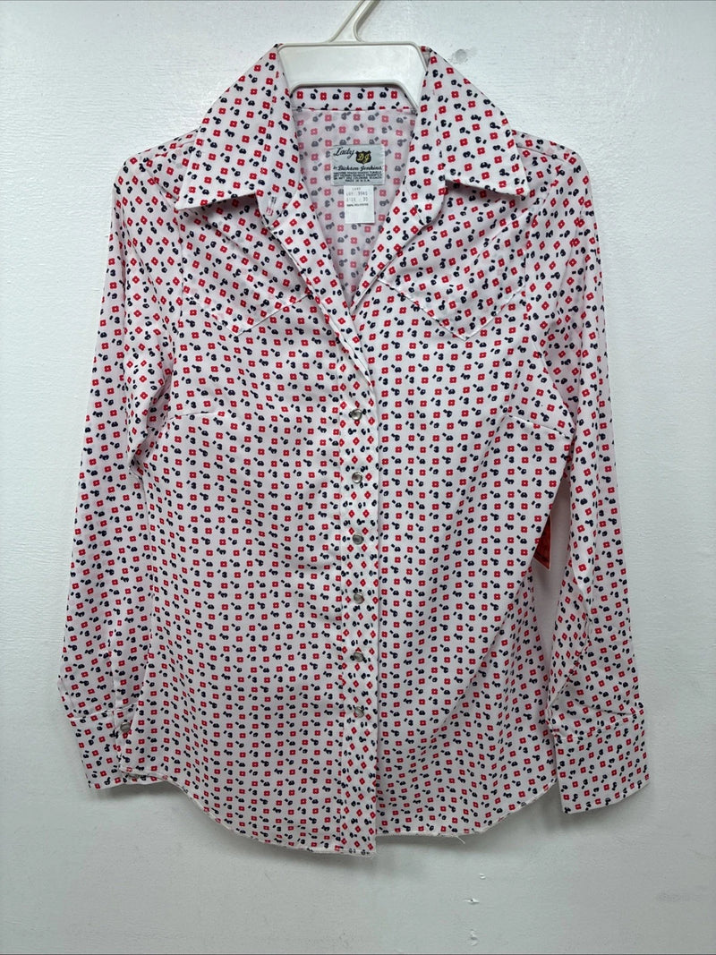 New Women’s Dickson Jenkins Multicolor Long Sleeve Pearl Snap Size 30 MM-37