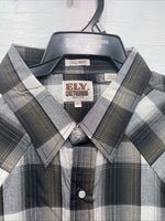 New Men’s ELY Cattleman Brown Long Sleeve Pearl Snap 3XL E-26