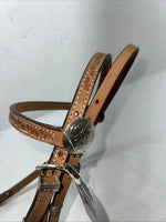 New Tough 1 Pony Leather 5/8”  Browband Headstall With Split Reins #42-880P U-23