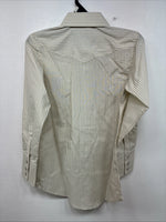 New Boys White Horse Yellow Stripe Long Sleeve Pearl Snap Medium DD-116