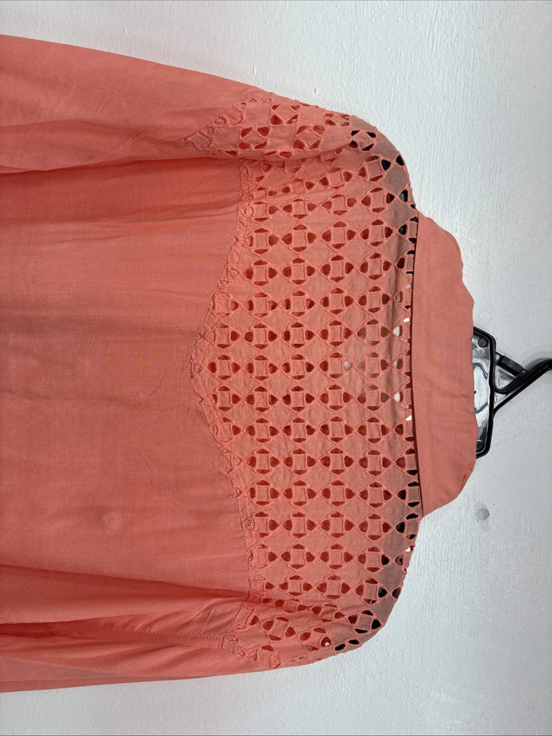 New Women’s Cumberland Pink Designed Long Sleeve Pearl Snap 2XL II-6
