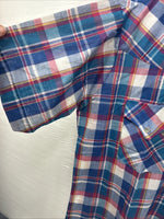New Men’s ELY Cattleman Multicolor Plaid Short Sleeve Pearl Snap Large X-25