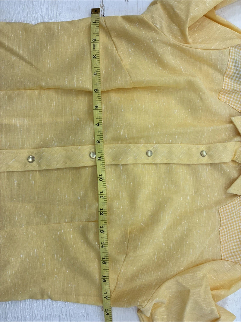 New Kids Dan River Yellow Long Sleeve Pearl Snap Size 12 CC-100