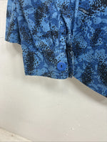 New Kids Blue Designed Long Sleeve Button Up Medium TT-45