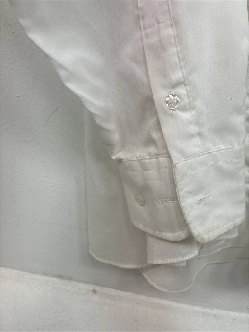 New Broadway TuxMakers White Long Sleeve Button Up English Shirt Large TT-42