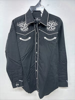 New Women’s Western Express Black Long Sleeve Pearl Snap Medium LL-99