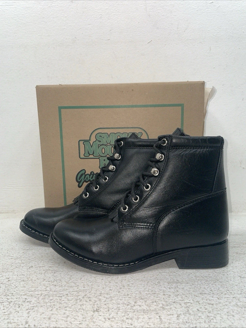 New Youth Black Lace Up Smoky Mountain Cowboy Boots. 3009 Y 3.5 3 1/2. 22-44
