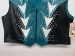 New Women’s 1849 Authentic Ranchwear Blue White Black Show Vest 3XL WW-36