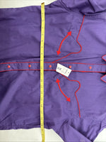 New Women’s White Horse Purple Red Long Sleeve Pearl Snap Small LL-72