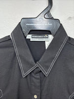 New Women’s Panhandle Slim Black Short Sleeve Pearl Snap Medium TT-23