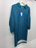 New Men’s Wrangler Teal Designed Short Sleeve Polo Short XL J-32