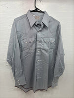 New Men’s Dee-Cee Gray Red Long Sleeve Pearl Snap 16 X 33 Large R-10