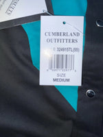 New Women’s Black Blue Cumberland Outfitters Sleeveless Button Up Shirt M 3B-43