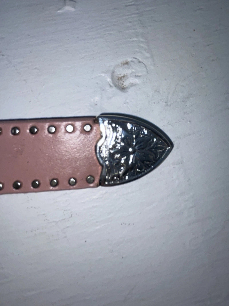 New Pink Genuine Leather Nocona Silver Bling 32” Belt #N4420430 JJ-46
