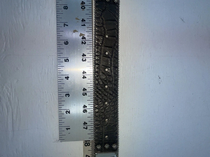 New Black Genuine Leather Nocona Silver Bling XL Belt #N3489201 NN-118