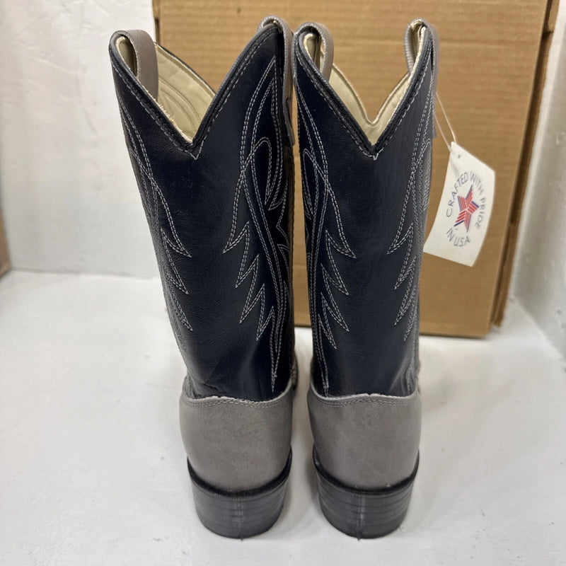 NEW Bronco brand Western Boots, Grey With Blue Tops, Men Size 5D.  #1-10