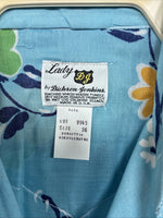 New Women’s Dickson Jenkins Blue Floral Long Sleeve Pearl Snap Size 36 KK-119