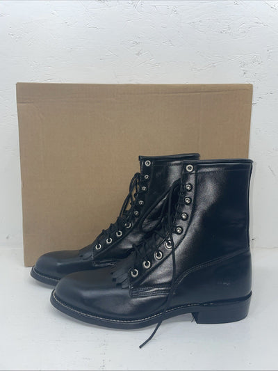 New Men’s Black Lace Up J Chisholm Cowboy Boots. 2550 8 D. 1-131