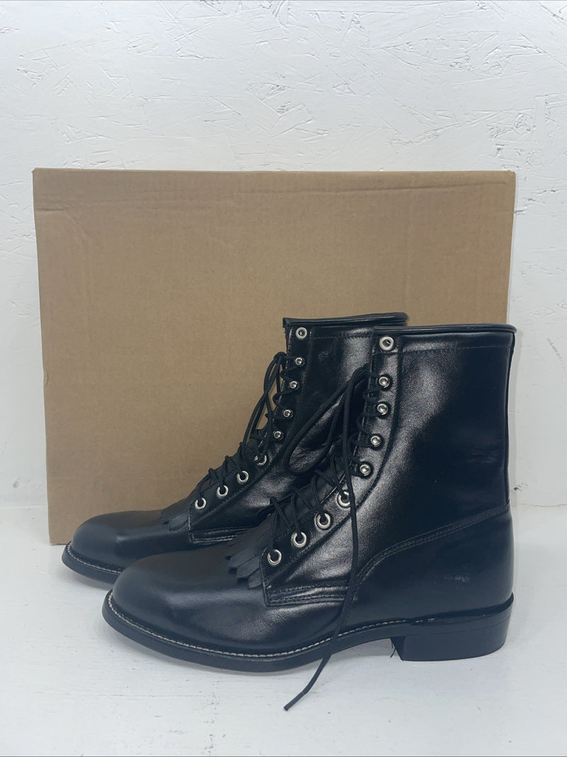 New Men’s Black Lace Up J Chisholm Cowboy Boots. 2550 8 D. 1-131