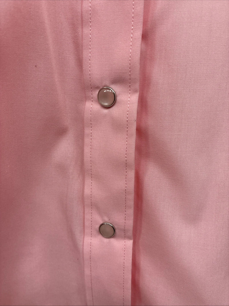 New Women’s White Horse Pink Long Sleeve Pearl Snap Small DD-99