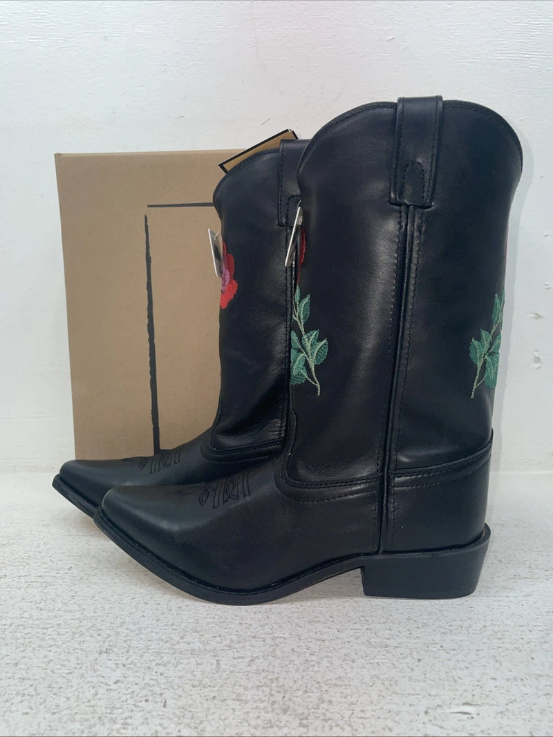 New Youth Black Smoky Mountain Cowboy Boots. 3688 Y 3.5 3 1/2. 22-34