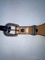 New Brown Genuine Leather Textan Colored Stripes 34” Belt #028856 Z-148