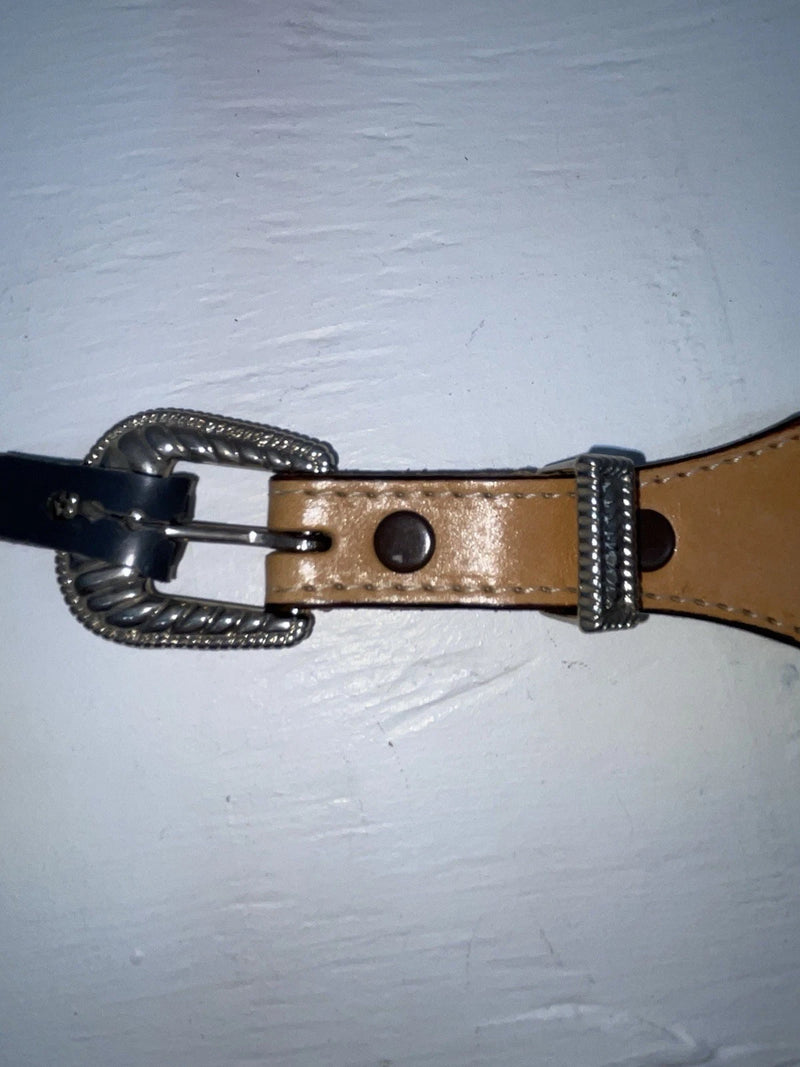 New Brown Genuine Leather Textan Colored Stripes 34” Belt #028856 Z-148