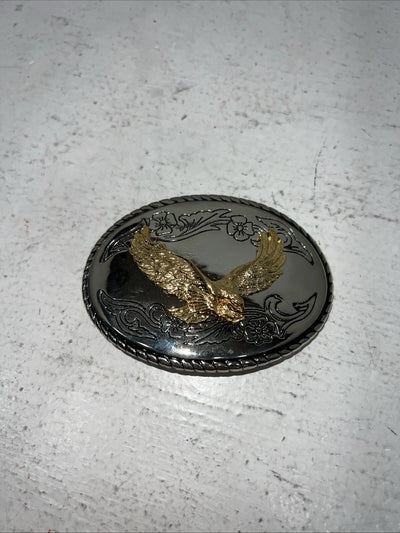 New Women’s Gold Silver With Bird And Flowers Belt Buckle F-16