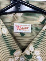 New Women’s ELY Plains Yellow Green Floral Long Sleeve Pearl Snap 16 X 33 II-11
