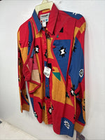 New Women’s Wrangler Multicolor Design Long Sleeve Button Up Medium YY-106
