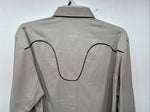New Women’s White Horse Tan Design Long Sleeve Pearl Snap Large LL-29
