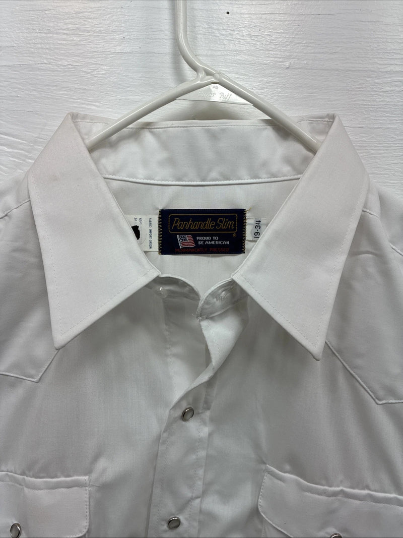 New Men’s Panhandle Slim White Long Sleeve Pearl Snap 3XL E-76